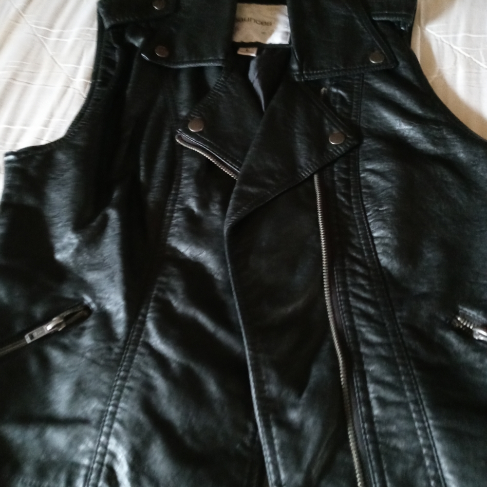 Faux leather vest